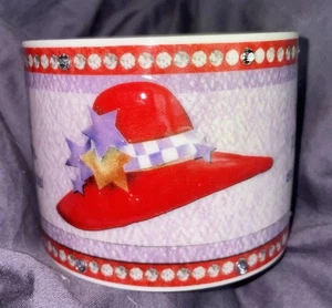 Jody Houghton Red Hat Friends Keramik Kerzenhalter 2004 2 1/4”T 3 1/4”W - Bild 1 von 5