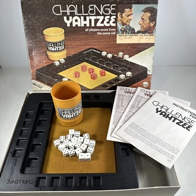 Vintage 1974 ES Lowe CHALLENGE YAHTZEE original box, scoring pads NO BIG DICE - Image 1 of 4