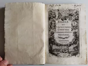 1743 - REGULAE SEU COSTITUTIONES COMMUNES CONGREFATIONIS MISSIONIS - LISBONAE - Imagen 1 de 12
