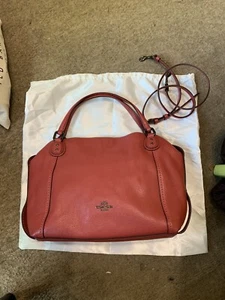 NEU echt Coach Edie 28 genarbtes Leder Schulter Xbody Tasche UVP £275, rot - Bild 1 von 7