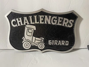 Vintage Challengers Girard Metal Car Club Plaque USA Made - Picture 1 of 2