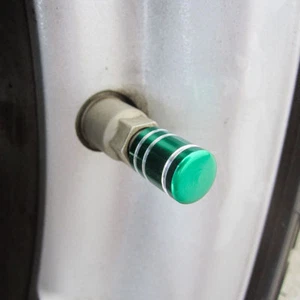 4x green Aluminum Tire Wheel Rims Stem Tyre Cover Car Truck Bike - Picture 1 of 5