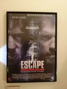 VINTAGE "Escape Plan" A3 Framed Wall Canvas Film Fine Art Poster 2013 - Picture 1 of 8