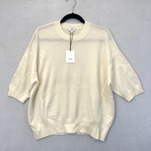 NWT $295 VINCE Cashmere 3/4 Sleeve Sweater XS S M Ivory Minimalist Quiet Luxury - Picture 1 of 14