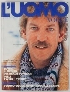 Donald Sutherland READY TO WEAR Knitwear TWEED Pelle SHOES vtg L'UOMO VOGUE INT. - Picture 1 of 1