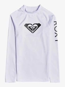 Roxy Girls 6 Whole Hearted Long Sleeve UV Rash Guard Top White UPF 50+ - Picture 1 of 3