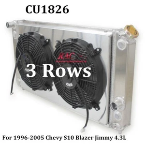 3 Row Aluminum Radiator Shroud Fan for 1996-2005 Chevy S10 LS Swap SS ZR2 4.3 V6 - Imagen 1 de 14