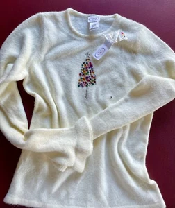 Talbots Girls Christmas sweater size 14 NWT Vintage with Xmas tree - Picture 1 of 3