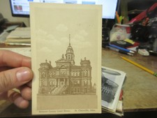 G Vintage Old OHIO Postcard St Saint Clairsville Belmont County Courthouse STeps