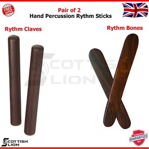 4 PCS TRADITIONAL RHYTHM STICKS HAND PERCUSSION IRISH CELTIC FOLK MUSICAL CLAVE - Picture 1 of 3