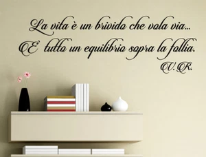 Adesivi Murali Vasco Rossi frasi Vita Brivido Wall stickers da parete per muro - Foto 1 di 3