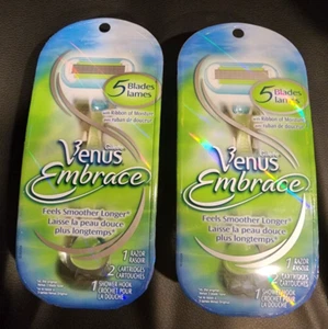 Gillette Venus Embrace Razor & 2 Cartridges 1 Handle Vintage 2pack - Picture 1 of 2