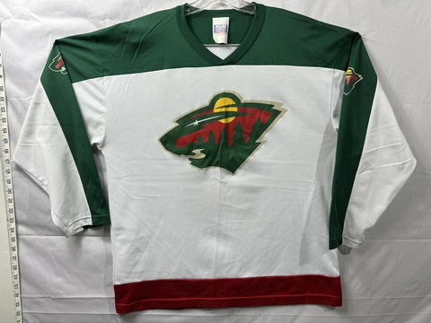 VTG NHL Minnesota Wild Marian Gaborik 10 Hockey Jersey Mens Large Off The Bench Cover
