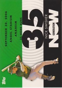 2007 Topps Nick Swisher #GN394 Oakland Athletics Baseball