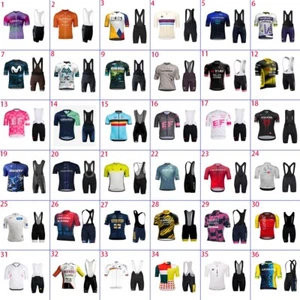 2025 Mens Pro Cycling Jersey Half Sleeve Bike Team Racing Top + Bib shorts set - Picture 1 of 74