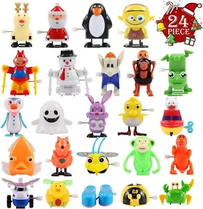 24 Pieces Assorted Wind-up Toys for Kids Party Favors Children's Birthdays Gifts - Picture 1 of 8