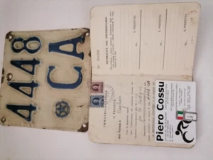 4448 ca del  1951 targa + libretto Moto Guzzi 65  e350 (1) - Afbeelding 1 van 3