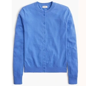 J Crew NWT $79.50 Classic Long Sleeve Cotton Cardigan Sweater in Blue | Sz M - Picture 1 of 3