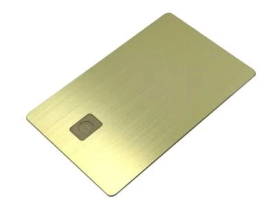 Heavy Metal Stainless Steel Credit Card Blank w/ Chip Slot & Mag Strip Gold - Image 1 of 3