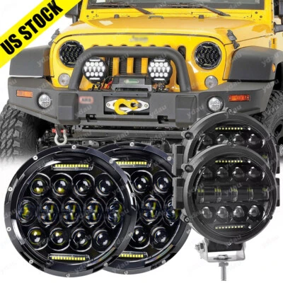 Faros LED de 7 pulgadas y luces LED de trabajo para conducción todoterreno de 7 pulgadas para camioneta Jeep Foto 1 de 4