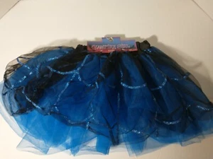 Kinder Vampir Mädchen Tutu Rock mit Tüll Neon Mädchen blau/schwarz Alter 3-6 Neu mit Etikett - Bild 1 von 4