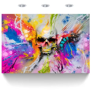 Leinwand Bild Totenkopf Schädel Abstrakt Wandbilder XXL Wohnzimmer Modern  2544A - Bild 1 von 8