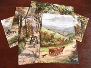 ORIGINAL SET OF SIX HARRY PAYNE TUCK RURAL POSTCARDS - SUSSEX ROADS, No. 9390. - Picture 1 of 4