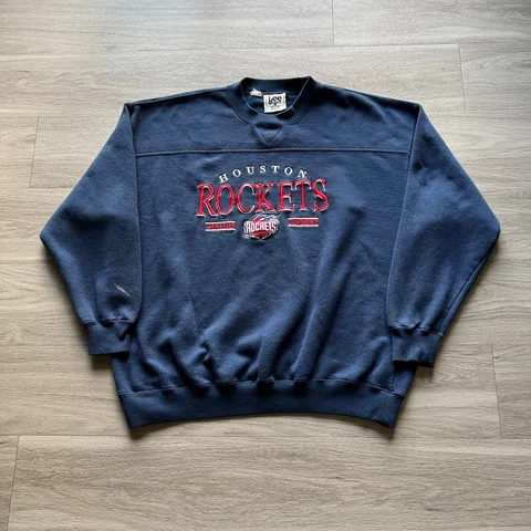 Houston Rockets Sweatshirt Mens 2XL Blue NBA Basketball Fleece Adult Cover