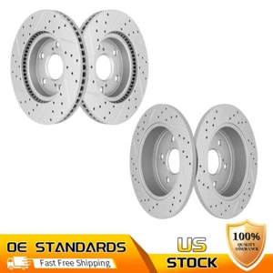 Rotores de freno ranurados perforados delanteros traseros para Toyota Rav4 HS250H 2006-2018 - Imagen 1 de 6