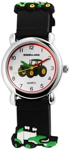 Excellanc Kinder–Uhr Silikonarmband Traktor Dornschließe Analog Quarz 4500028