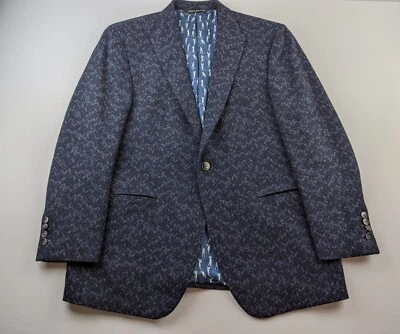 Abrigo deportivo Savile Row Coppley Biella Canadá 43 azul marino geométrico puño de cirujano Foto 1 de 4