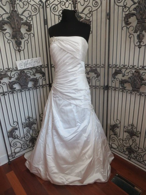 VESTIDO DE NOVIA FORMAL CON CUENTAS 500W ALFRED ANGELO 2184 TALLA 14 Foto 1 de 4