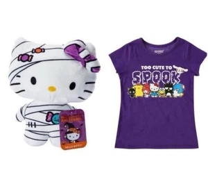 New 2pc Girls Sanrio Hello Kitty Halloween Short Sleeve T-Shirt. Size 5/6 - Picture 1 of 3