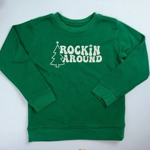 Holiday Time 5T grünes Jungen Sweatshirt mit Rundhalsausschnitt Rockin Around The CHristmas Tree - Bild 1 von 5