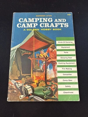 1964 Camping and Camp Crafts Golden Hobby Book Gordon Lynn Softcover Illustrated Foto 1 de 4