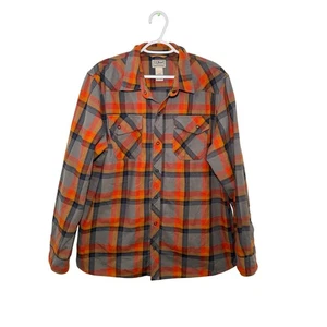 LL Bean Plaid Flannel Wool Blend Snap Button Mens Large Outdoor Hunting Chore - Picture 1 of 8