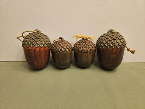 Juego de 4 adornos de bellota pesados sólidos decoración otoño otoño acción de gracias 4"-5" - Imagen 1 de 9