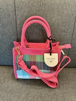 Kate Spade x Target Plaid Knit Crossbody Bag Handbag Purse Tote READY To SHIP - Image 1 of 3
