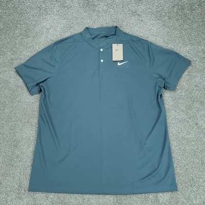 Nike Polo Para Hombres XL Dri Fit Cuello Hoja Rendimiento Camisa de Golf Gris Cielo Foto 1 de 4