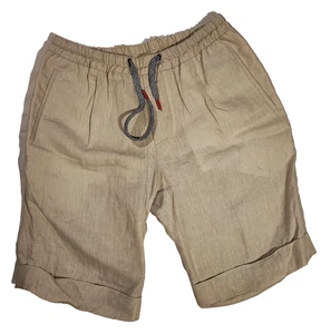 NEU OHNE ETIKETT KITON HERREN BERMUDA LEINEN SHORTS GR. 50 EU 40 US (B16)  - Bild 1 von 3