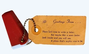 Visor de recuerdos vintage Lovers Leap Lookout Mountain Tennessee rojo y blanco - Imagen 1 de 4