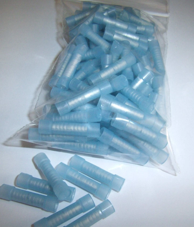 (50) Wire Butt Connectors NYLON 16-14 Ga Gauge AWG Blue Car Audio Terminals - Image 1 of 1