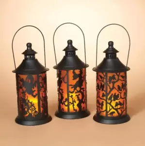 6.69"Dx14.17"H Metal Halloween Themed Lanterns with LED candle Home Decoration - Picture 1 of 3