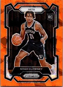 2023-24 Panini Prizm Orange Cracked Ice Prizm #165 Noah Clowney (RC) Nets - Picture 1 of 2