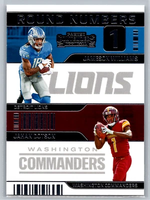 Jameson Williams/Jahan Dotson 2022 Panini Contenders Round Numbers Rookie RN-WD - Image 1 of 2
