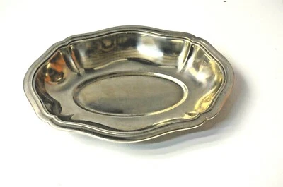 ANCIEN PLAT METAL ARGENTE 600 GR ORFFEVRERIE ROYAL BOUILLET BOURDELLE LYON INOX - Photo 1/3