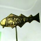 1930S Gortons Fish Food Figural Gold Tone Stick Pin Button Advertising