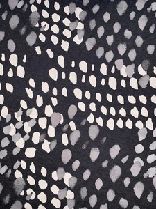 Stretch Black Grey Patchwork Pebble Dot Print Viscose Jersey Dressmaking Fabric - Picture 1 of 5