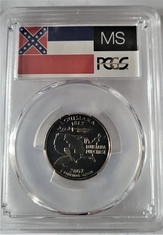 2002 PCGS ERROR- MISLABELED LA/MS COIN- PCGS PR 69 DCAM Cover