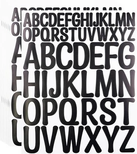 1&2 Inch Letter Stickers, 8 Sheets Vinyl Alphabet Stickers, Self-Adhesive Punctu - Picture 1 of 4